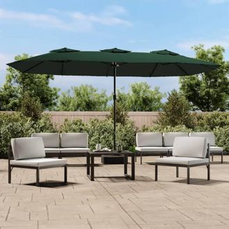 Berkfield Home Double-Head Parasol Green 449x245 cm
