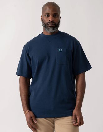 Fred Perry Mens Fred Perry Mens Pocket Detail T-Shirt - Tennis Blue X86 - Navy - Size: 40