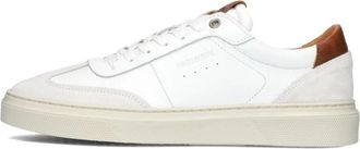 Mazzeltov Schoenen, Heren, Wit, 41 EU, Leer, Witte Leren Dublin Sneakers voor Heren