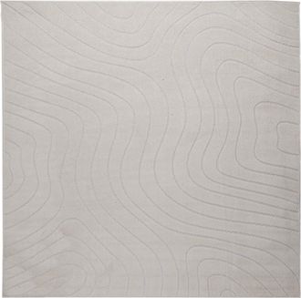 vidaXL Alfombra Para Interiores Y Exteriores Palmeras Crema Poli&eacute;ster Vidaxl