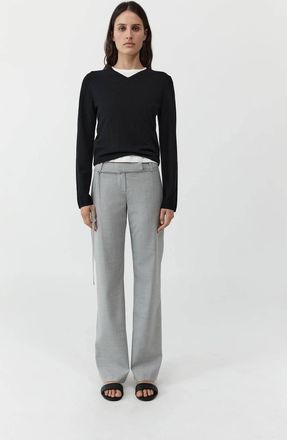 St.Agni 90s Belt Minimal Pants In Concrete