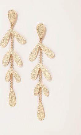 Fat Face FatFace Gold Tone Leaf Drop Earrings