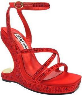 Lady Couture Rhinestone Wedge Sandal in Red at Nordstrom Rack, Size 11