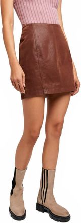 Free People Modern Femme Vegan Suede Skirt In Gingerbread