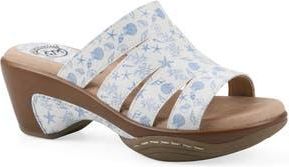 White Mountain WHITE MOUNTAIN Valora Wedge Sandal in Oceanblue/Seashell/Smooth at Nordstrom Rack, Size 8.5