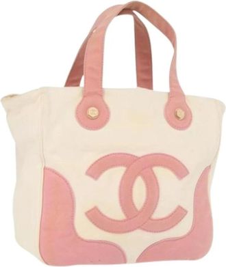 Chanel Pre-owned Tote Bags, female, White, Size: ONE SIZE Pre-owned Canvas Tote Bag