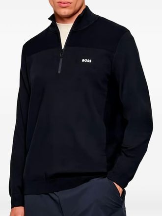 HUGO BOSS Felpa con mezza zip - Nero