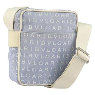 Bulgari Pre-owned Canvas Schoudertas - Dames - Pre-owned - Blauw - Maat: ONE Size