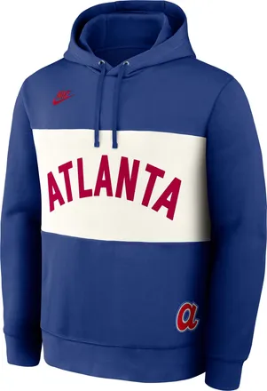 Nike Atlanta Braves Cooperstown Legacy Nike Mens MLB Pullover Hoodie in Blue | 040E0FUUATB-GWA