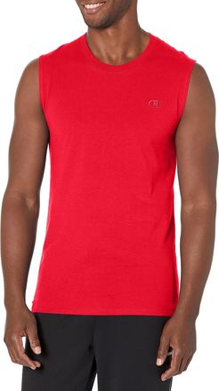 Champion Mens Classic Jersey Muscle T-Shirt, Scarlet, S