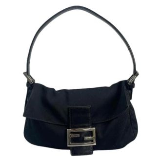 Fendi Pre-owned Vintage Schoudertas - Dames - Pre-owned - Zwart - Maat: ONE Size Satijn