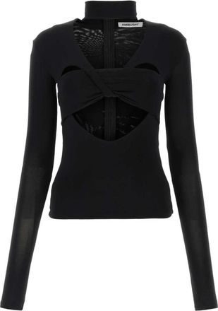 AMBUSH Top met hoge hals en uitsnijding - Dames - Coltruien - Zwart - XS - Truien & Vesten
