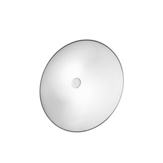 Netlighting Centro Designer Glass Simple Flush Ceiling Light Antique Brass 2x E14 in White