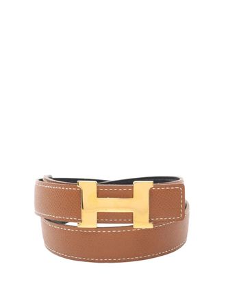 Hermès Cintura Constance H reversibile in pelle Epsom 1997 - Marrone