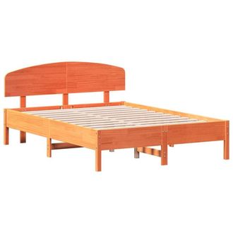 Berkfield Home Beautiful Bed Frame without Mattress Wax Brown 135x190 cm Double