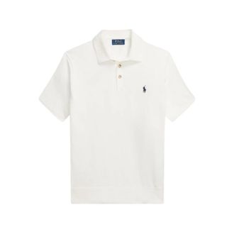 Polo Ralph Lauren Polo Shirts, male, White, Size: XL White Cotton Polo-Collar Jumper