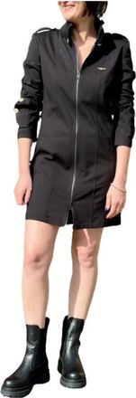 Aeronautica Kleedjes - Dames - Korte kleedjes - Zwart - S - Leer - Kleedjes