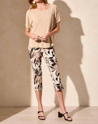 Tribal Womens Bengaline Capri Pants In Pebble