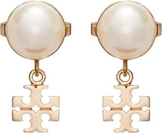 Tory Burch Moondance Faux Pearl Drop Earrings in Tory Gold/cream at Nordstrom