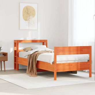 Berkfield Home Bed Frame without Mattress Wax Brown 75x190 cm Small Single Solid Wood Pine