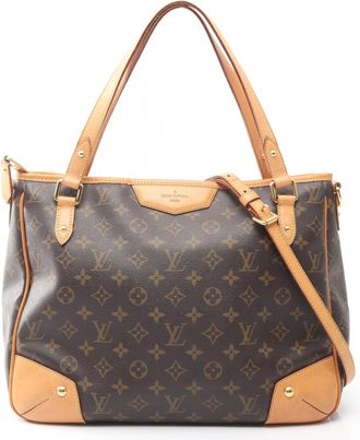 Louis Vuitton Brown Coated Canvas Leather Handbag Tote Bag (Pre-Owned)