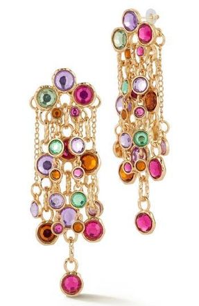 Sphera Milano Crystal Chain Drop Statement Earrings in Gold at Nordstrom Rack