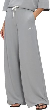ALIX The Label Alix The Label, Broeken, Dames, Grijs, L, Gebreide Scuba Wijde Pijpen Broek