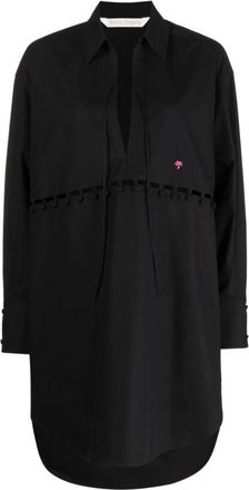 Palm Angels Overhemdjurk - Dames - Korte kleedjes - Zwart - S - Kleedjes