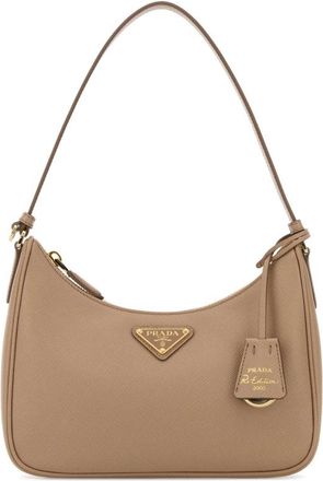 Prada Beige Leather Prada Re-Edition 2005 Shoulder Bag
