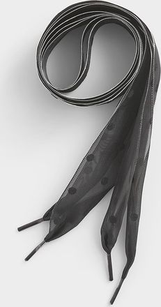 Simons Womens Wide polka dot laces with contrast edging