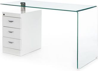 Oresteluchetta Escritorio con cajonera de cristal transparente al.75xl.125xp.65 cm