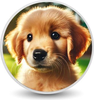 OEM Moneda Plateada De 1 Oz Con Brillo De Cachorro Dorado