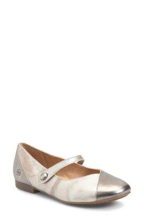 B&oslash;rn Pandora Mary Jane Flat in Light Gold Metallic Combo at Nordstrom Rack, Size 7.5