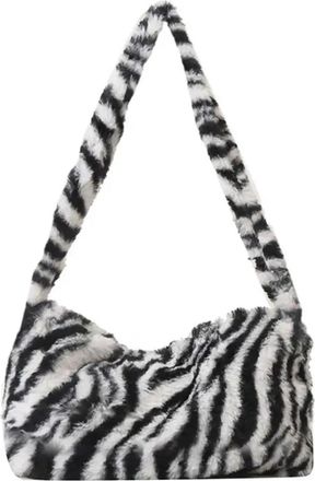 Generic Womens Plush Bags Style Fluffy Shoulder Bag, Cute Plush Tote Handbag For Women, Fashion Crossbody Underarm Purse, Soft For Daily(B)