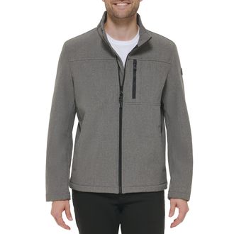 Calvin Klein Mens Soft Shell Jacket, Light Grey, XL