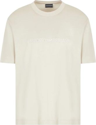 Emporio Armani Moderne Logo Korte Mouw T-Shirt - Heren - T-shirts - Beige - 2XL - Tops