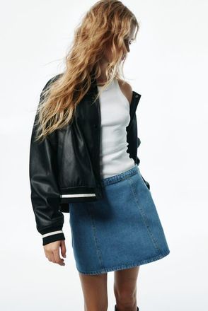H&M A-line mini skirt in Denim Blue at Nordstrom, Size 16