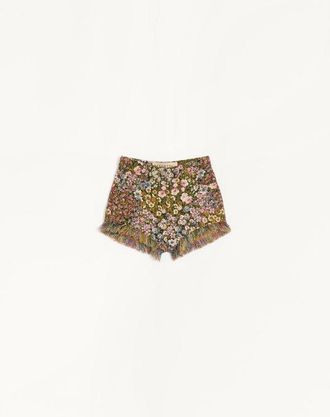 Valentino Shorts In Gobelin Apres LHiver Fiorellini Donna NERO/MULTICOLOR 36