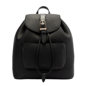 Fiorelli Womens Ally Large Backpack, Stylish Rucksack with Adjustable Straps & Pockets, Black Faux Leather