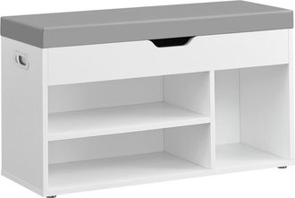 Vasagle Banco zapatero de 30 x 80 x 44 cm de color blanco nbue y gris paloma