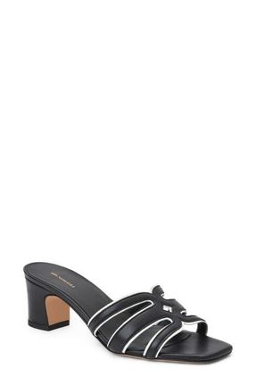 Bruno Magli Enora Slide Sandal in Black Nappa/Bone at Nordstrom, Size 10.5