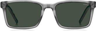 HUGO BOSS 55mm Rectangular Sunglasses in Grey/Green at Nordstrom