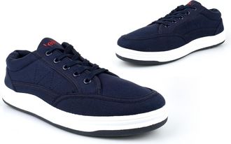 Generic Mens Canvas Shoes Mens Pumps Casual Shoes Comfort Trainers Leisure Shoe Boat Yacht Textile Upper Lace Up Sizes 6-14 Size 13 Size 14 Navy Blue 13 UK