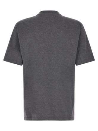 Brunello Cucinelli Logo-Embroidered Cotton T-Shirt - Gray