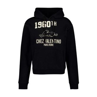 Valentino Garavani Hoodies & sweatvesten, Heren, Zwart, L, Katoen, Chez Valentino Sweatshirt