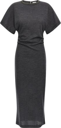 Brunello Cucinelli Grey Monili-chain Detail Midi Dress