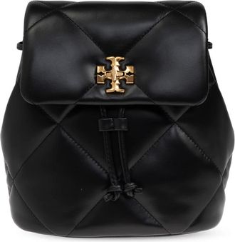 Tory Burch Rugzak Kira Diamond Klein - Dames - Rugzakken - Zwart - ONE Size - Leer - Tassen