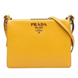 Prada Pre-owned Cross Body Bags, female, Yellow, Size: ONE SIZE Pre-owned Crossbody Bag
