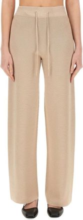 Fabiana Filippi Wide Broeken - Dames - Wijde Broeken - Beige - M - Katoen - Broeken