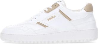Moea Lage Sneaker Beige - Heren - Sneakers - Wit - 41 EU - Leer - Schoenen